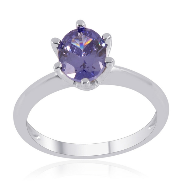 Sterling Silver Jewelry - Blue Sapphire CZ SS Ring